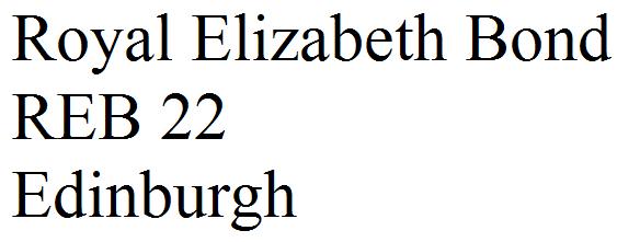 Royal Elizabeth Bond
REB 22
Edinburgh