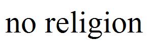 no religion